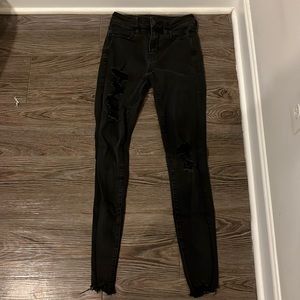 American eagle high rise black jeans